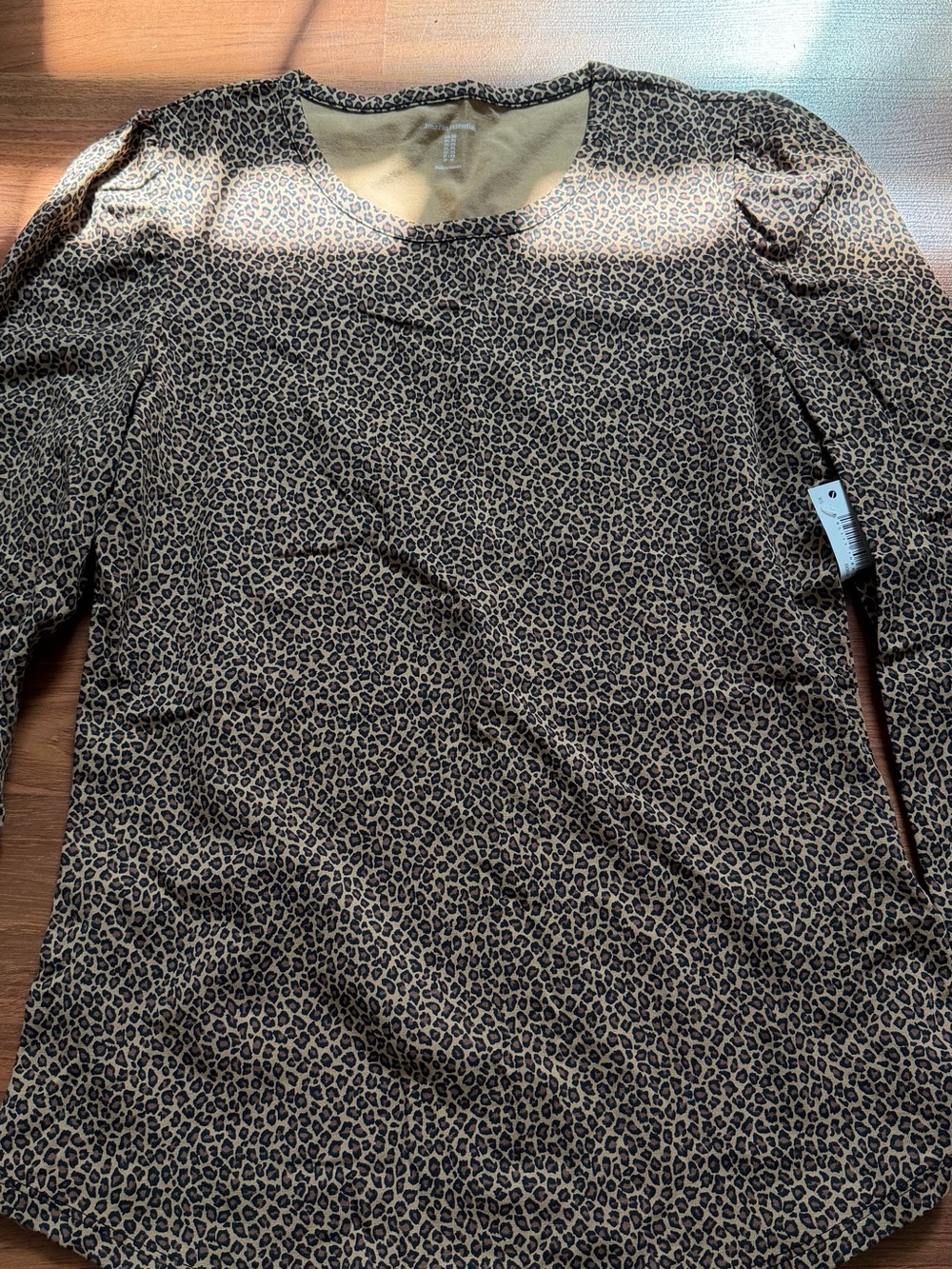 Long Sleeve Leopard Print Womens Shirt - Brown
